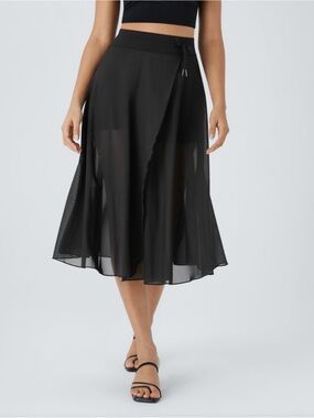 Halara Mesh Skirt with Drawstring and Pockets size M